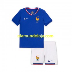 Camisola França Bradley Barcola 20 Criança Equipamento Primeiro 2024 Manga Curta